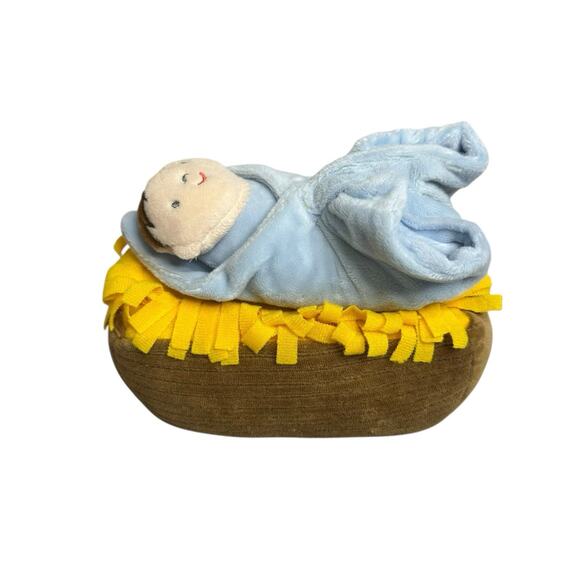 Mudpie Nativity Singing Baby Jesus and Manger Plush - Picture 1 of 7